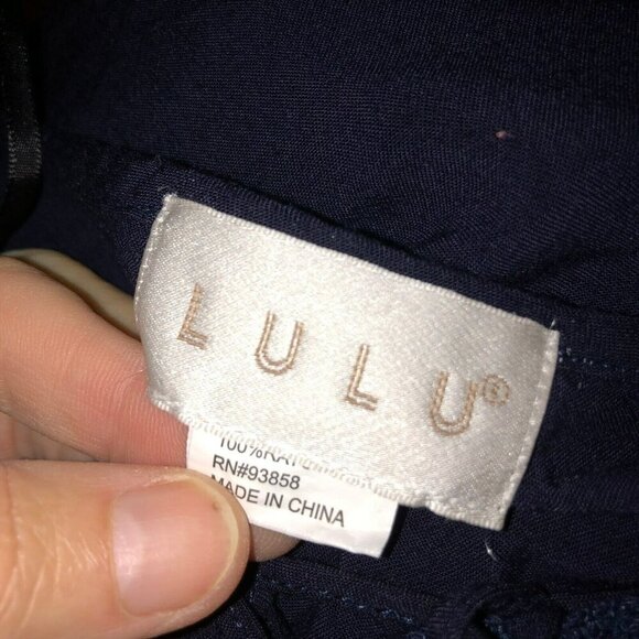 Lulu Womens OSFM Navy Blue Short Sleeve Kaftan Swimming Cover Up Shirt Top - Picture 9 of 10